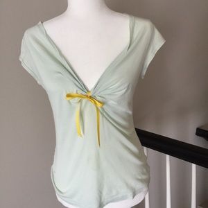 Rebecca Beeson V-Neck Tee with Grosgrain Ribbon